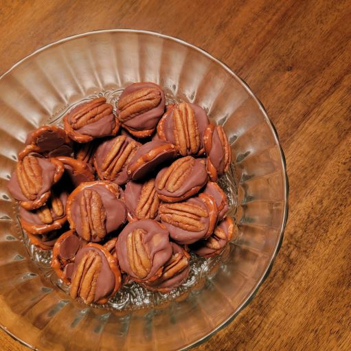 Easy Rolo Pretzel Pecan Bites - Baking with Blondie